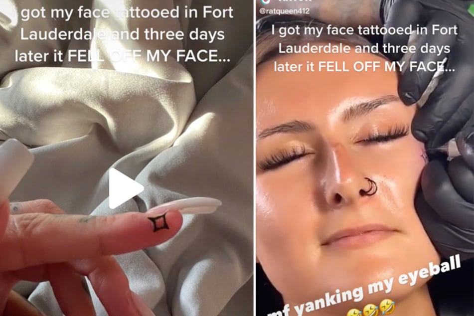 Woman's face tattoo oddly falls off days after getting inked