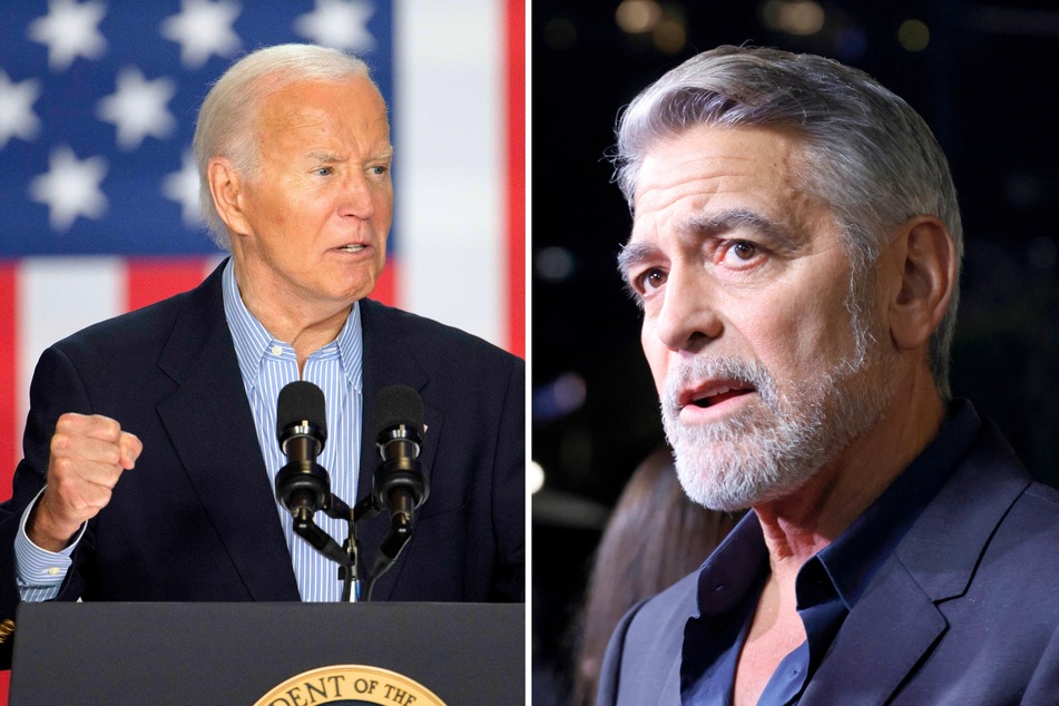 The New York Times recently published a piece by actor George Clooney (r.) calling for President Joe Biden to drop out of his race for re-election.