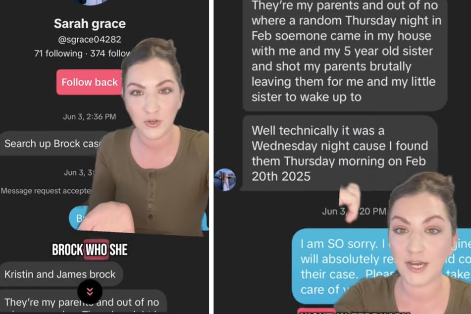 TikTokerin Janice veröffentlichte Screenshots von Nachrichten, die von einem Account mit dem Namen der Verdächtigen stammen sollen.