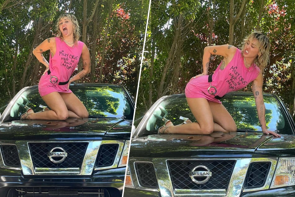 "Ich liebe Penisse": Miley Cyrus räkelt sich auf dem Auto ihres Vaters