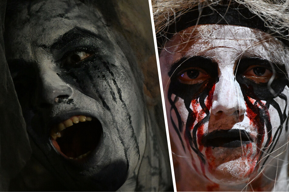 Furchteinflößende Masken oder gruselig geschminkte Gesichter gehören beim "Tag der Toten" dazu.