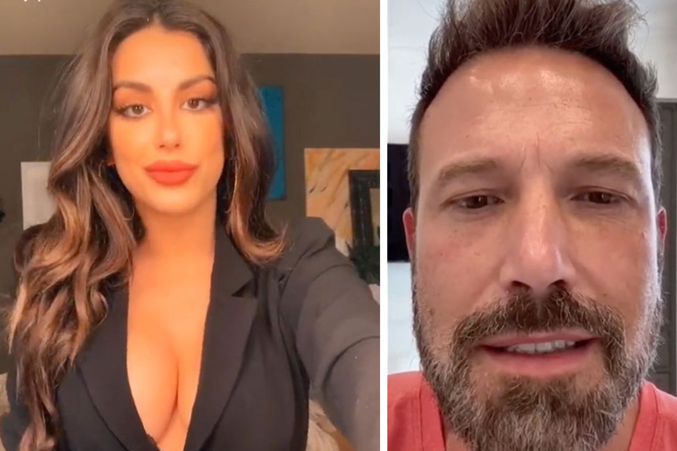 Nivine Jay opened up about the time Ben Affleck slid into her DMs after she unmatched him on a dating site (collage).