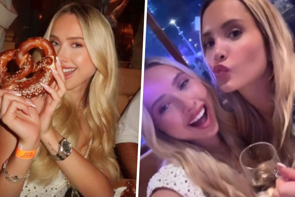 Davina (22) und Shania Geiss (21, l.) mischten sich am Wochenende ohne ihre Eltern unter das Partyvolk auf dem Oktoberfest.