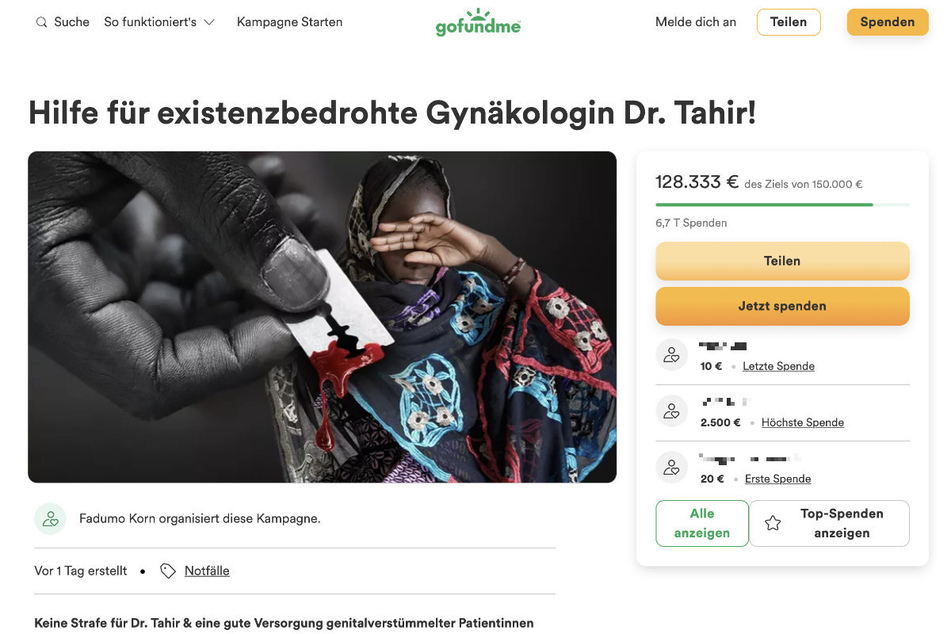 Über die Plattform "GoFundMe" unterstützten bereits über 6700 Menschen die Münchner Medizinerin finanziell.