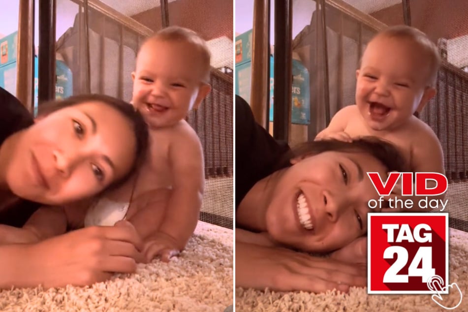 Today's Viral Video of the Day features a mom who made her toddler belly-laugh in the silliest way possible!