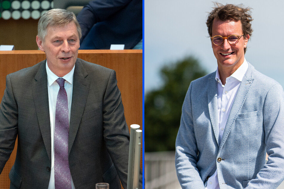 Unter anderem könnten die CDU-Politiker Bodo Löttgen (l.,62) und Hendrik Wüst (45) für den Posten als NRW-Ministerpräsident in Frage kommen. (Fotomontage)