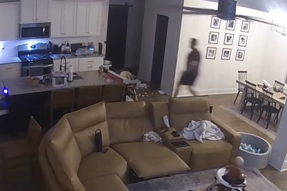 Lauf Papa, lauf! Auf einmal kann Ken Joslin (28) ganz schnell helfen.