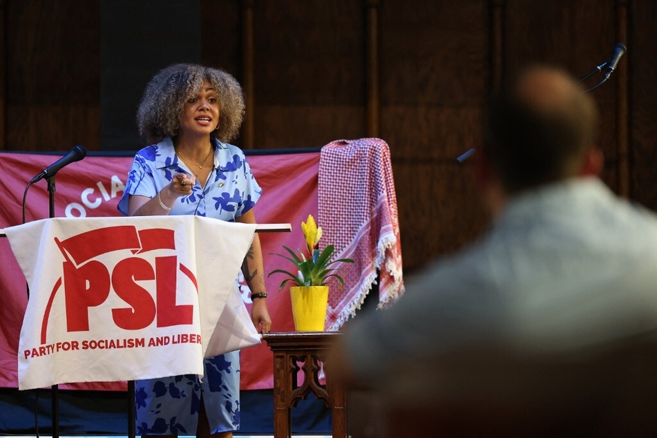 Party for Socialism and Liberation presidential candidate Claudia De la Cruz speaks during a town hall in Milwaukee, Wisconsin.