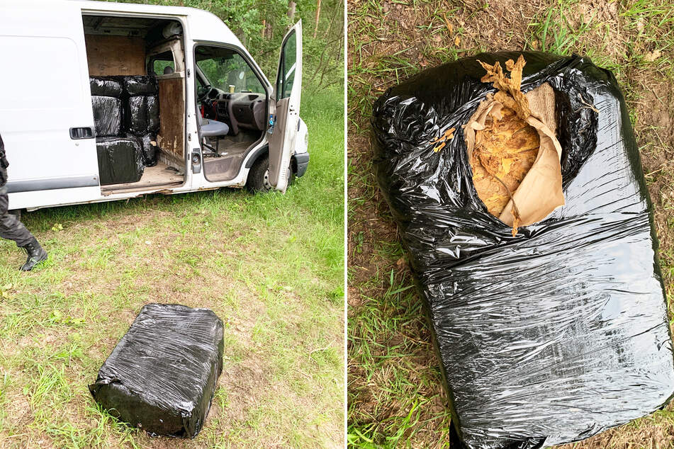 Im Transporter lagen weitere Tabak-Pakete bereit.