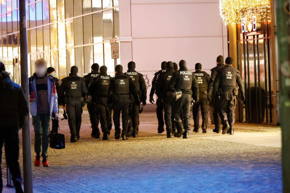 Polizeipräsenz gab es auch in Chemnitz.