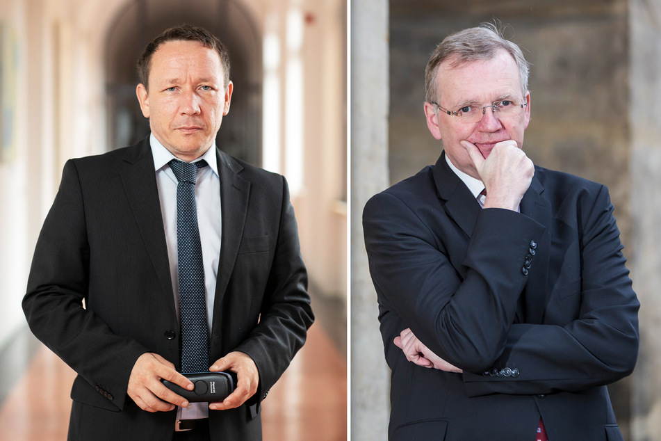 Laut Polizeisprecher Marko Laske (47, l.) passieren die Übergriffe in alltäglichen Situationen. Laut Ordnungsbürgermeister Detlef Sittel (53, CDU) spielen bei den Angriffen häufig Alkohol und Drogen eine Rolle.