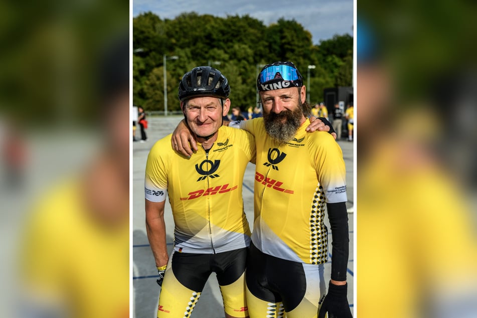 EPR-Teilnehmer Mike la Dous (52, l.) und Jan Wiedemann (53) lobten den Gedanken der europäischen Friedensfahrt.
