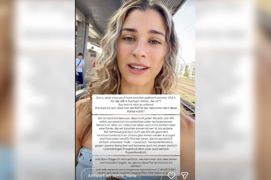 "Können wir auch noch über die Sachsen-Anhalt-Sache reden?", fragt die 29-Jährige rhetorisch am Beginn der Story.