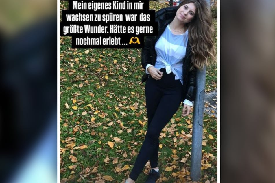 Zu sehen ist die Influencerin und Moderatorin auf diesem zu einer Zeit, als mit ihrem Sohn schwanger war.