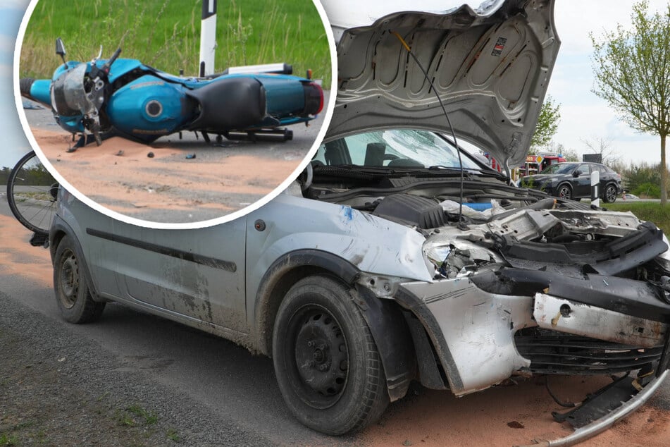 10.000 Euro Schaden: Motorradfahrer nach Unfall schwer verletzt im Krankenhaus