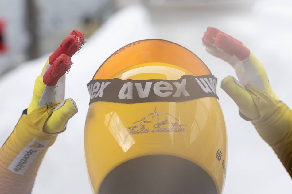 Die Heimatstadt hat Taubitz auf dem Helm.