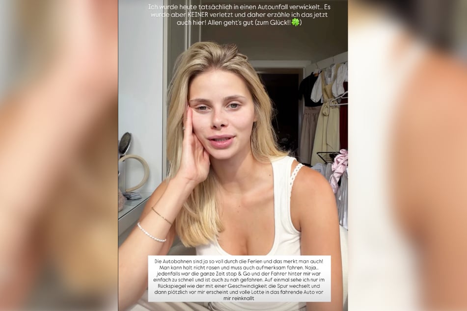 "Das war Top 1 der schlimmsten Autofahrten, die ich jemals hatte", sagte Larissa Neumann in einer Instagram-Story: Die 26-Jährige wurde in einen Autobahn-Unfall verwickelt!