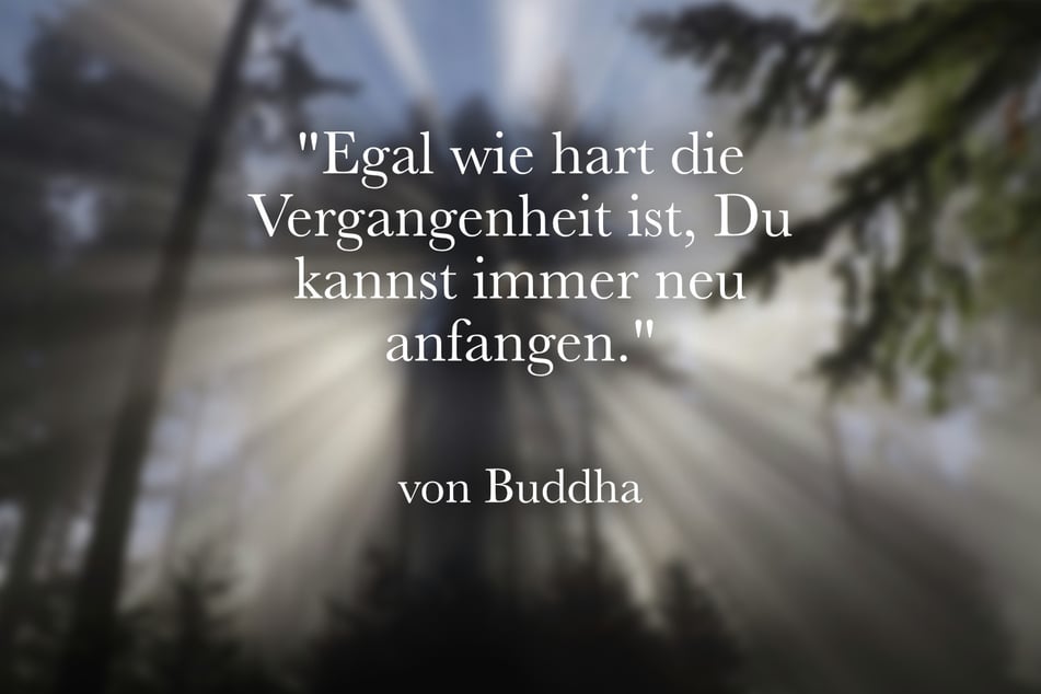 Ein guter Spruch von Buddha lautet: "Egal wie hart die Vergangenheit ist, Du kannst immer neu anfangen."