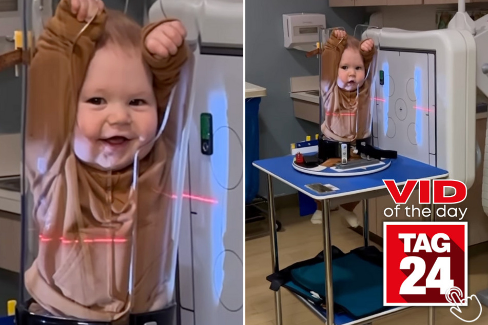 Today's Viral Video of the Day features a baby who is surprisingly happy while undergoing an X-ray at a doctor's office.