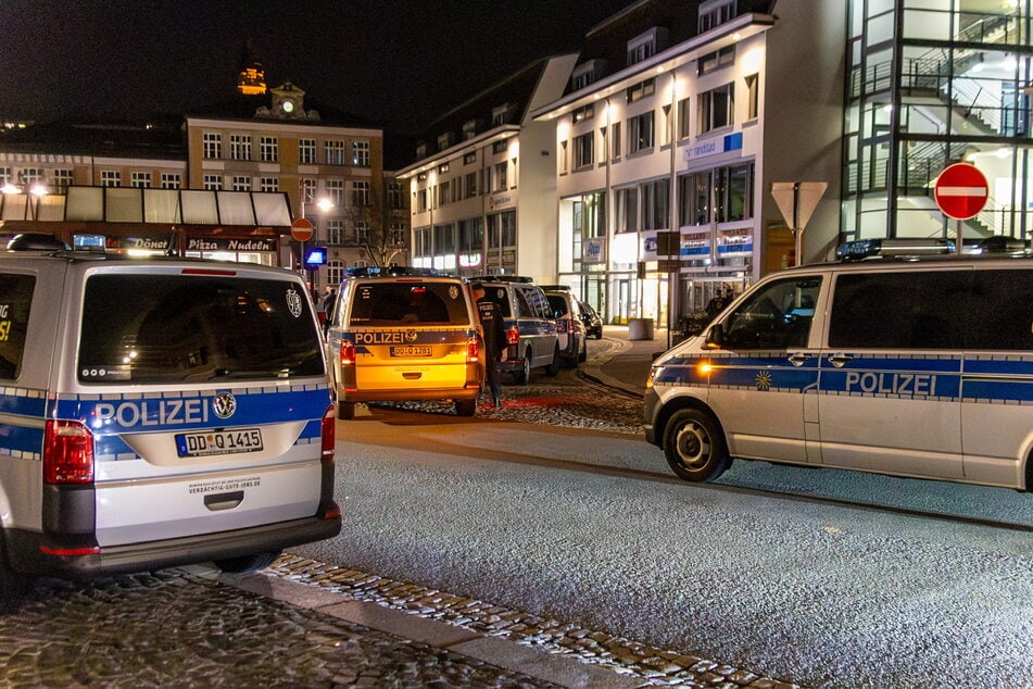 Auf dem Postplatz in Aue gab es am Samstagabend einen Polizeieinsatz.