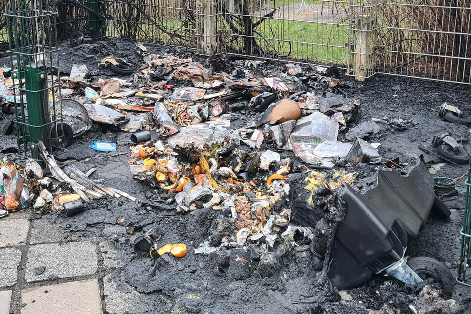 Feuerwehreinsatz in Zwickau: Brennende Mülltonnen und ein beschädigtes Auto