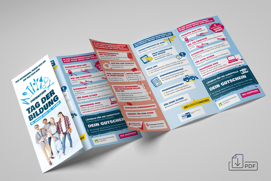 Hier gibt's den Flyer zum Tag der Bildung 2023 als Download.