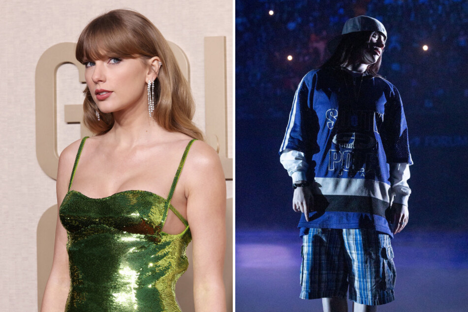 Could Billie Eilish's (r.) new album take over Taylor Swift's continuous No. 1 Billboard spot?