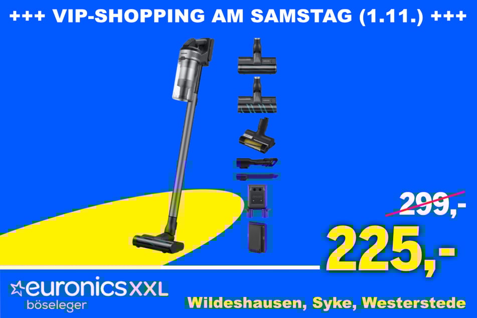 Der Samsung Jet 75E CompleteClean Akku-Stielstaubsauger für 225 statt 299 Euro.