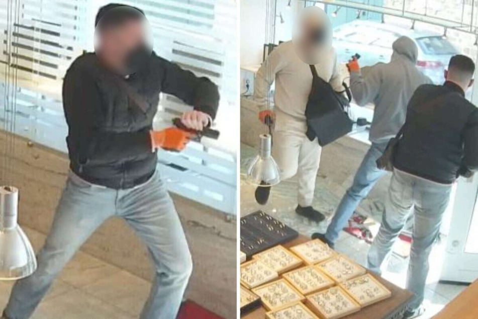 Nachdem drei Männer am 8. März einen Juwelier in Mechernich überfallen haben, fahndet die Polizei mit Fotos nach den Tätern.