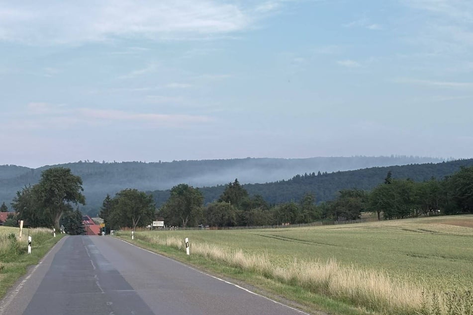 Das Feuer befindet sich an einem Steilhang. Für die Einsatzkräfte gilt oberste Vorsicht.