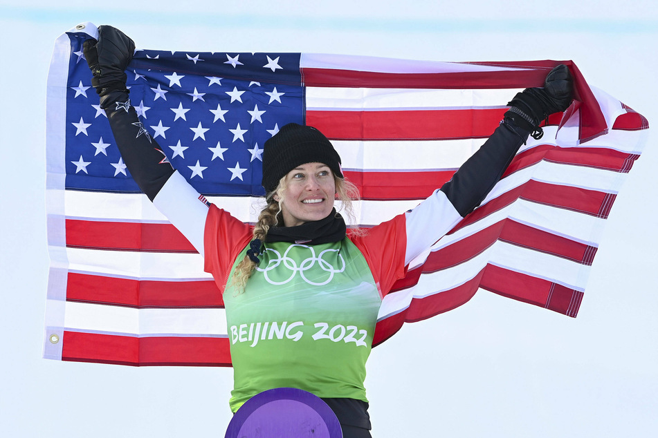 Lindsey Jacobellis won her first gold medal in snowboarding at the Beijing Games.