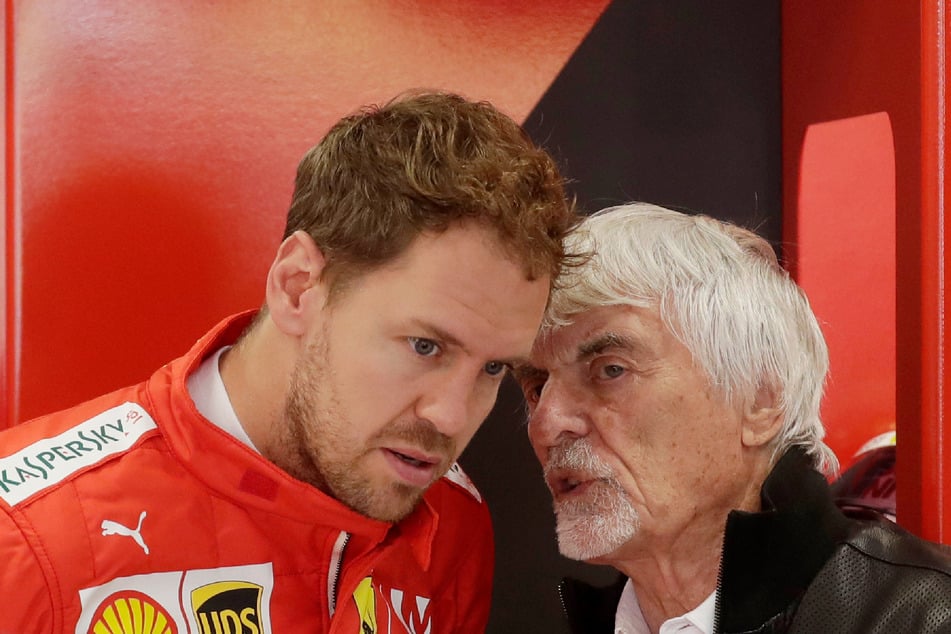 Bernie Ecclestone (92, r.) an der Seite von Sebastian Vettel (36) beim Großen Preis von Brasilien 2019. (Archivfoto)