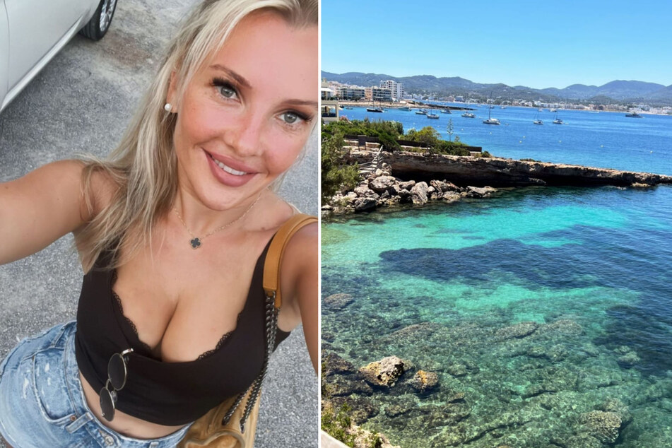 Evelyn Burdecki (33) meldet sich aus dem Ibiza-Urlaub bei ihren Fans. (Fotomontage)