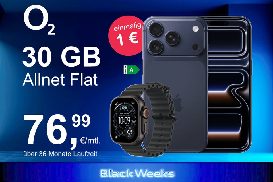 Bei o2 gibt's jetzt das iPhone 17 Pro mit Watch Ultra 3 im Bundle jetzt exklusiv für nur 1 Euro.