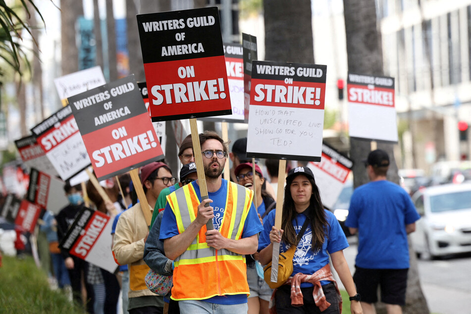 Writers Guild of America members and supporters hold the line in their ongoing strike.