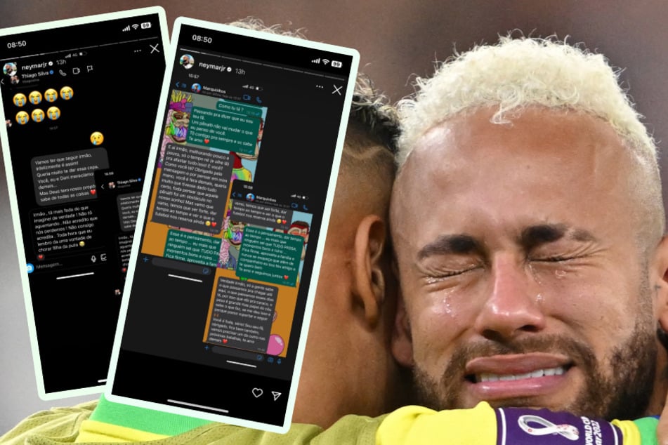 Diese Chatnachrichten machte Brasiliens Superstar Neymar (30, r.) auf Instagram öffentlich.