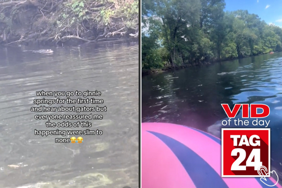 Today's Viral Video of the Day features a woman who spotted an alligator swimming directly towards her in a Florida river!