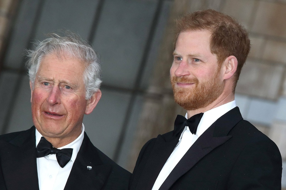 Harry (r.) said he felt "let down" by his father Charles (72).