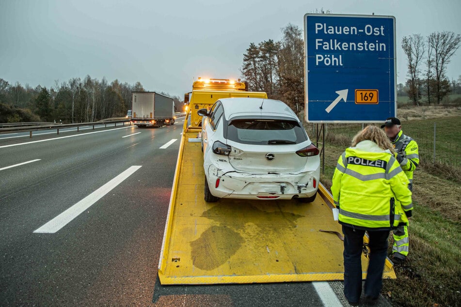 Am Mittwochmorgen kam es zu einem Unfall auf der A72. Der beteiligte Opel musste abgeschleppt werden.