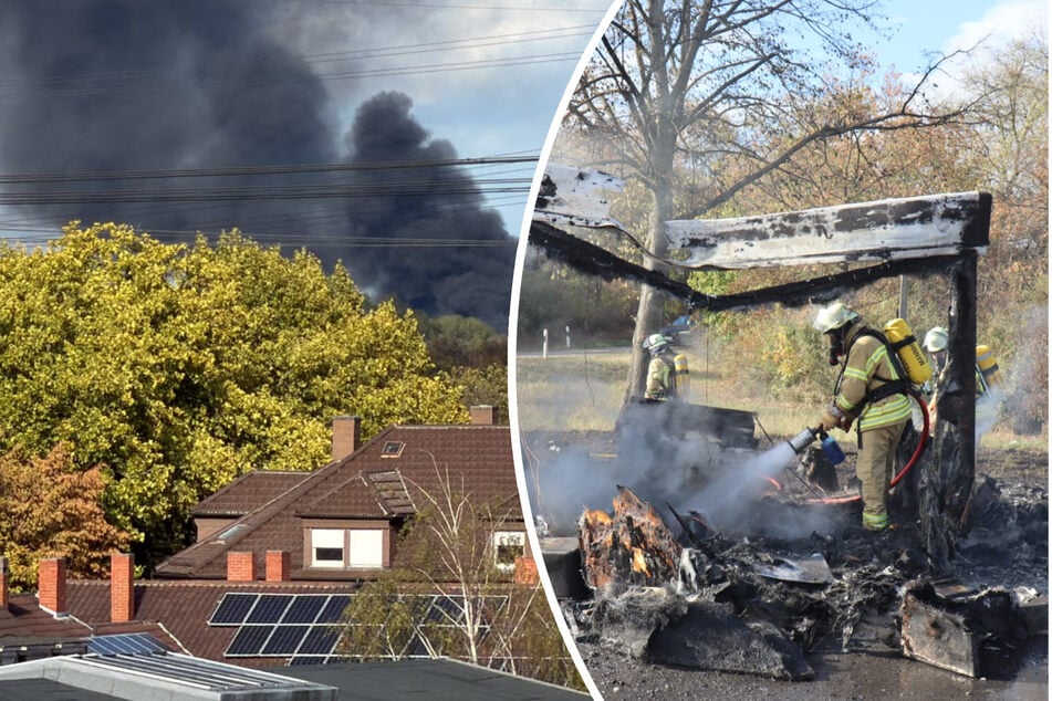 Riesen-Rauchwolke über Bundesstraße: Weinflaschen explodieren in Flammen-Anhänger