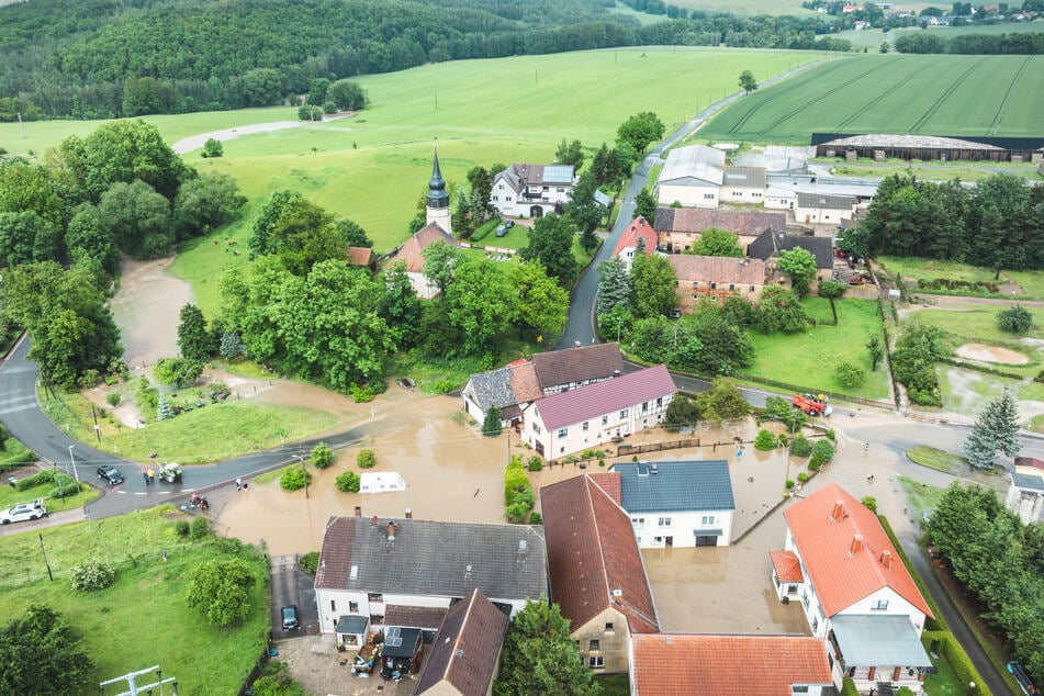 Auch in Hilbersdorf (Landkreis Greiz) machten sich die Folgen des Wetters bemerkbar.