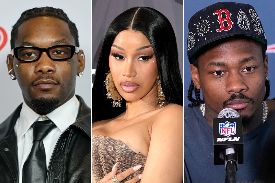 Offset (l.) reportedly requested a paternity test regarding Cardi B (c.) and Stefon Diggs' baby boy, who was born in November.