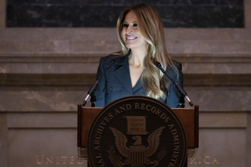 Former first lady Melania Trump on Friday gave a speech at the naturalization ceremony of 23 people who were sworn in as US citizens.