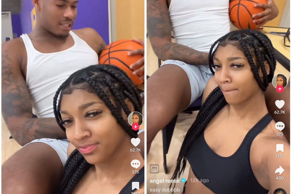 Angel Reese (r.) and her new man Cam'Ron Fletcher have fans talking Love and Basketball after posting another TikTok video together.