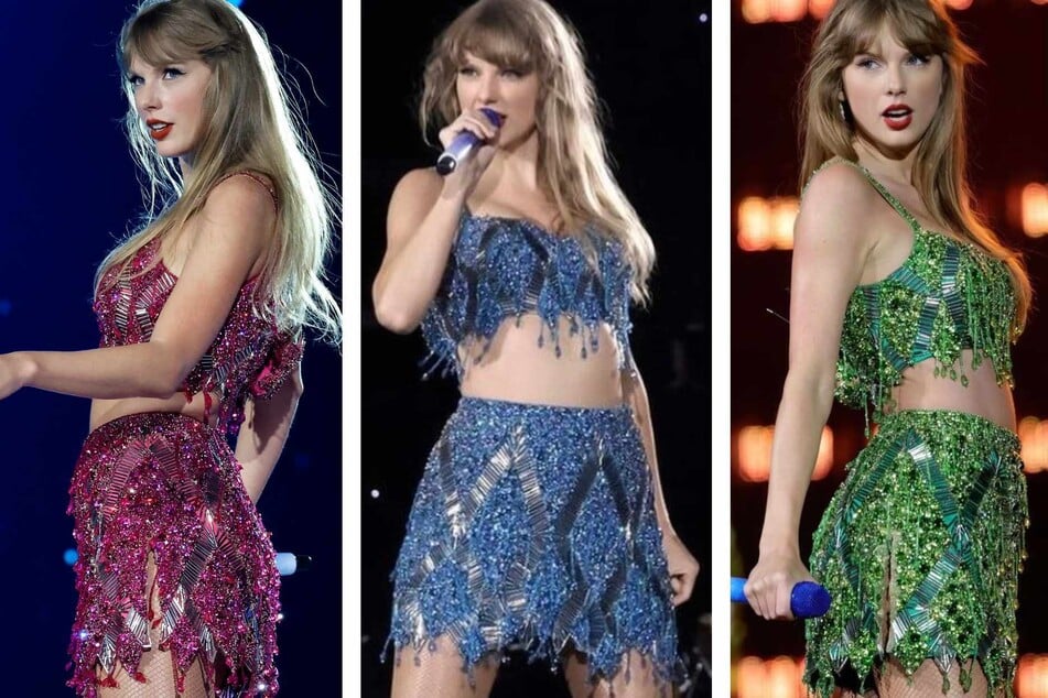 Taylor Swift and her style team expertly modernized a Gatsby-inspired look with her iconic bejeweled skirt sets.