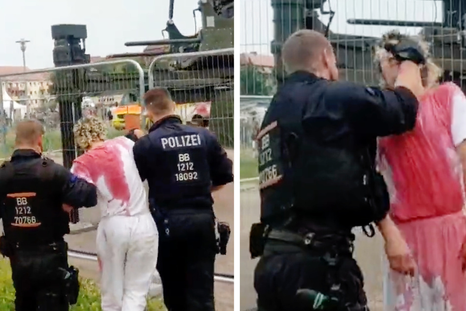 Ein Clip, der einen Einsatz von Polizisten gegen Demonstranten bei einer Veranstaltung der Bundeswehr zeigt, polarisiert im Netz.