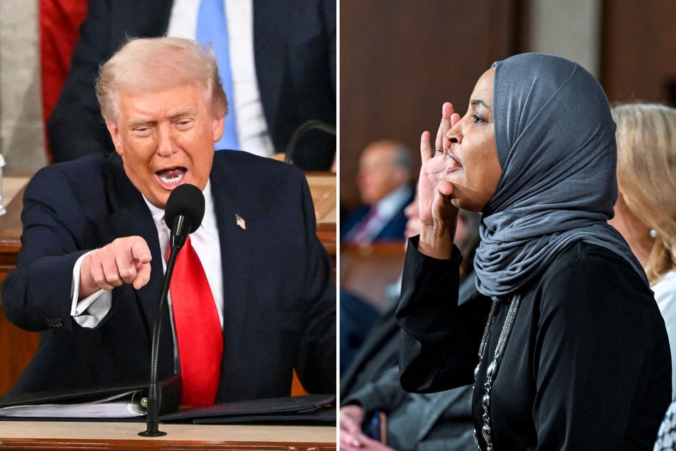 Trump rages at Ilhan Omar and others for protesting his "very elegant" SOTU speech
