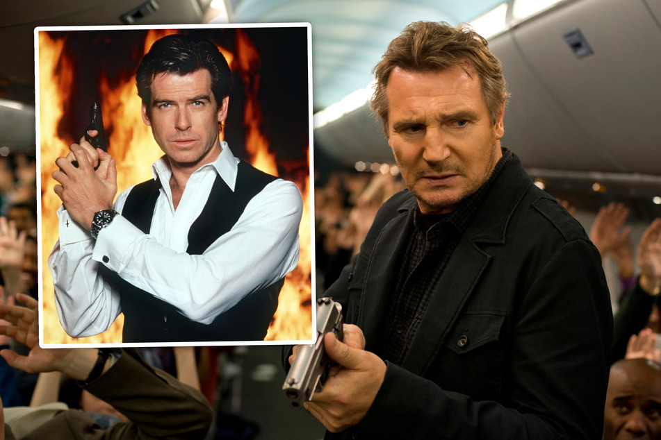 Beinahe wäre Liam Neeson (70, r.) anstelle von Pierce Brosnan (69) zu James Bond geworden.