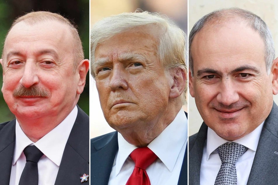 Azerbaijan's President Ilham Aliyev (L), US President Donald Trump (C), and Armenia's Prime Minister Nikol Pashinyan (R) will meet on Friday for what Trump called a "Historic Peace Summit" aimed at ending a decades-long conflict between the two former Soviet republics.