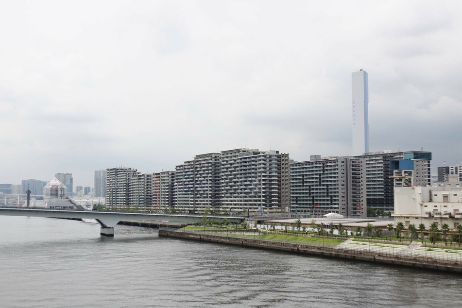 A waterside view of the Olympic Village in Harumi as Olympic athletes begin to move-in.